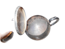 Antique/Vintage Metal Dishes: Silver/Silverplate Sugar and Creamer #8