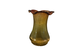 Vintage Red & Yellow Petal-topped Mini Vase  #1148