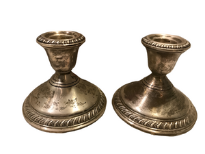 Vintage Set of Crown Sterling Silver Candle Holders (#403)