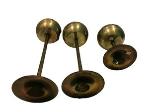 Vintage Set of 3 Brass Candle Holders #90