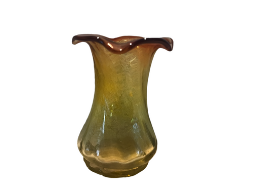 Vintage Red & Yellow Petal-topped Mini Vase  #1148