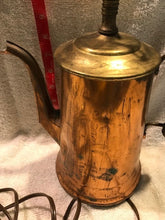 Antique/Vintage Brass Coffee Pot Lamp (#304)