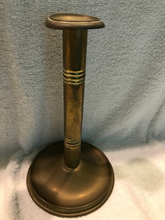 Antique Tall Brass Hogscrapper Candle Holder #93