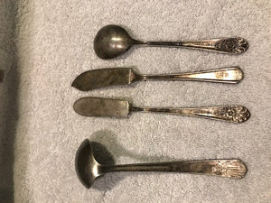 Vintage 4pc Set of Rogers Silverplate Serving Silverware (#445)