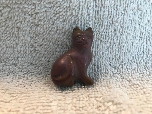 Vintage Handmade Polished Stone Cat Figure #1020