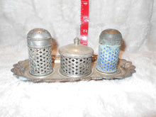 Vintage Silverplate with Blue Glass  Salt & Pepper Shakers (12)