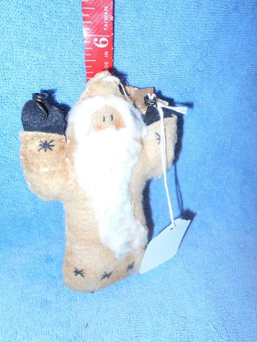 Antique Early Cloth Santa Tree Hanging (61a)