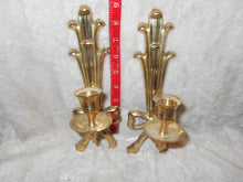 Vintage Set of Heavy Brass Wall Sconce Candle Holders 1A