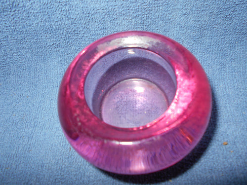 Vintage Blown Glass Pink Bowl Paperweight (705)