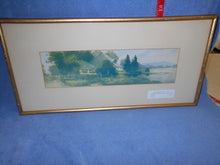 Vintage Watercolor "A Residence On The Lake" - Framed (548)