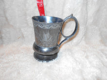 Vintage Fancy Etched Pewter Mug Webster (634a))