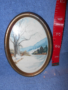 Vintage Frame (With A Watercolor "Winter Scene") - Framed (536)