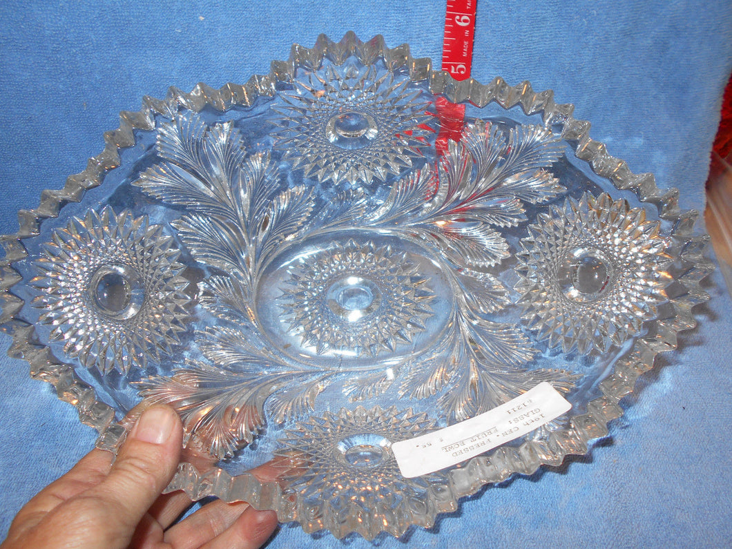 Antique 19th Century Pressed Glass Fruit Bowl (14)