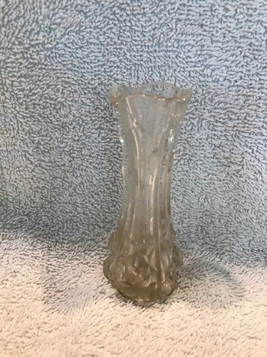 Vintage Pressed Clear Glass Bud Vase  #1151