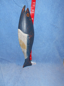 Vintage Hand Carved, Painted Fish Black #120