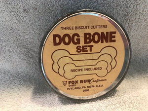 Vintage Dog Bone Biscuit Cutter Tin  #1054