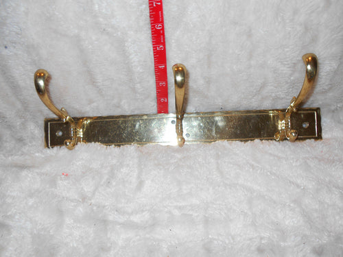 Vintage Heavy Solid Brass Coat Rack (13)