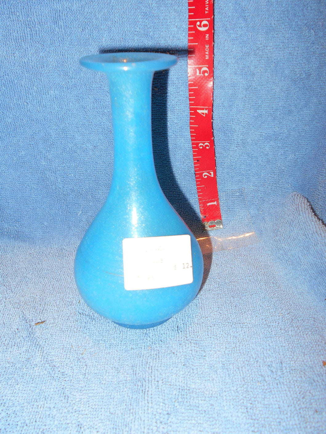 Vintage Blown Glass Blue Vase 5 1/4