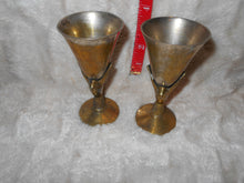 Vintage Pair of Brass Bird Goblets (21)