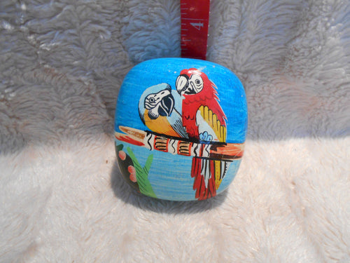 Wooden Hand-Painted Parrot Trinket Box (819)