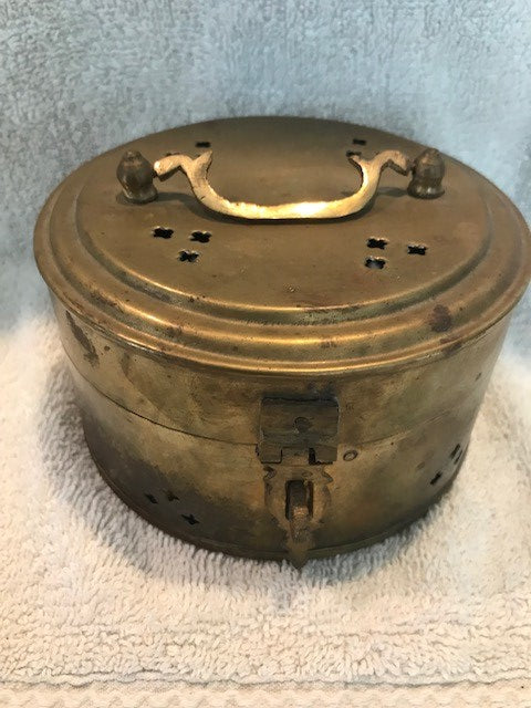 Vintage Brass Handled Cricket Box  #851