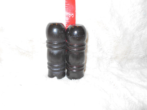 Vintage  Black Wooden Salt & Pepper Shakers (465)