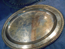 Vintage Silverplate Oval Tray With Glass Insert (13)