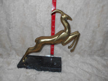 Vintage  Brass Leaping Gazelle on Marble Base (16)