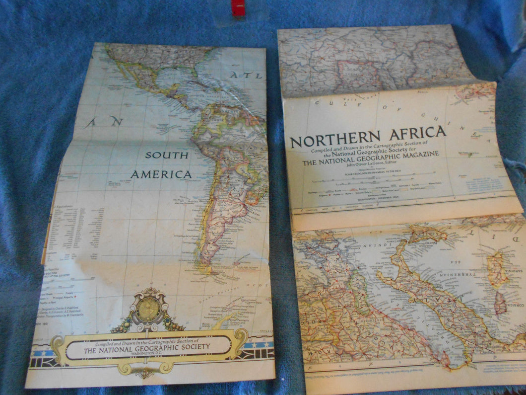 Vintage Set of 2 National Geographic Maps 1954/1951 (#45)