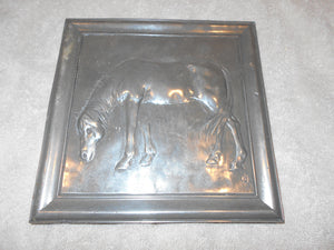 Vintage Pewter Horse Picture (36A)