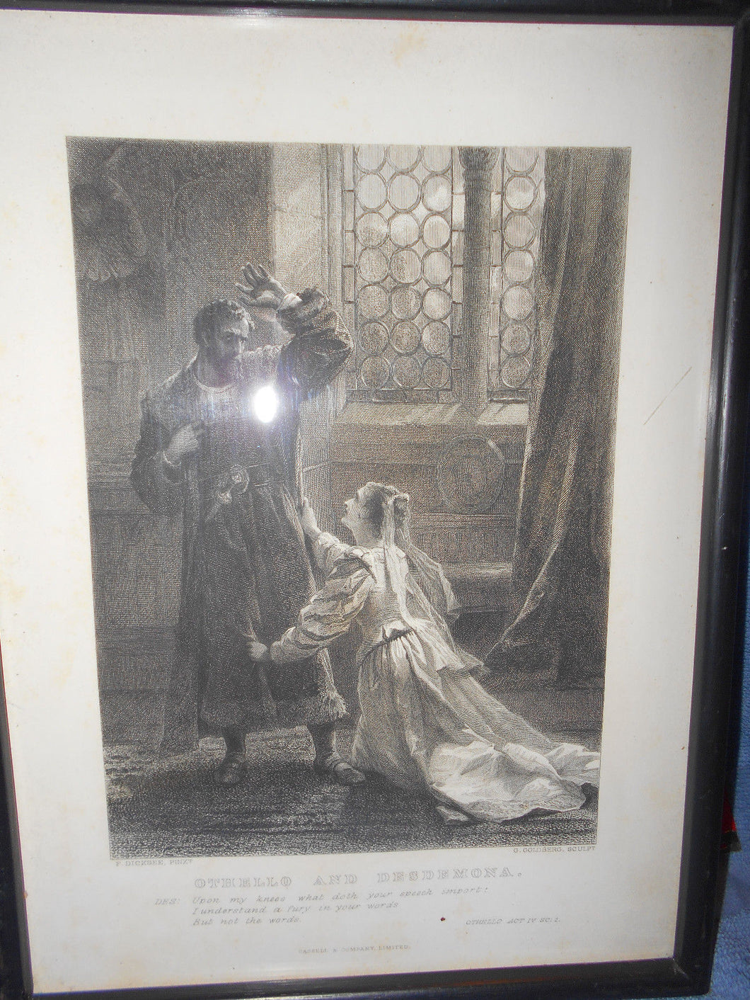 Vintage Shakespeare Etched Picture 