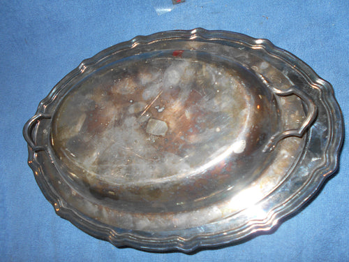 Vintage (8a) Silverplate Covered, Dish Branch-type handles