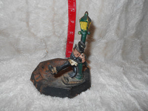 Vintage  Cast Iron, Painted, "Singing in the Rain" Ashtray (4)