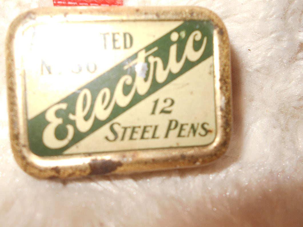 Vintage Electric Steel Pens Advertising Tin (15)