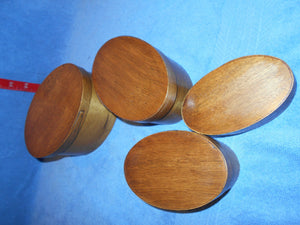 Antique  Set of 4 Wooden, Oval Lidded Boxes (804)