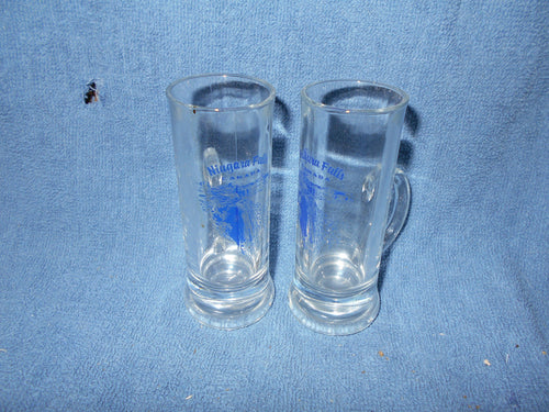 Vintage  Set of Mini Niagra Falls Glass Beer Steins (8)