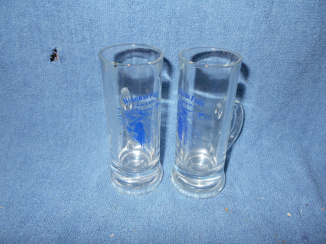 Vintage  Set of Mini Niagra Falls Glass Beer Steins (8)