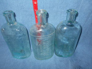 3 Vintage Fellows & Co - Chemists Medicine Bottles(103)