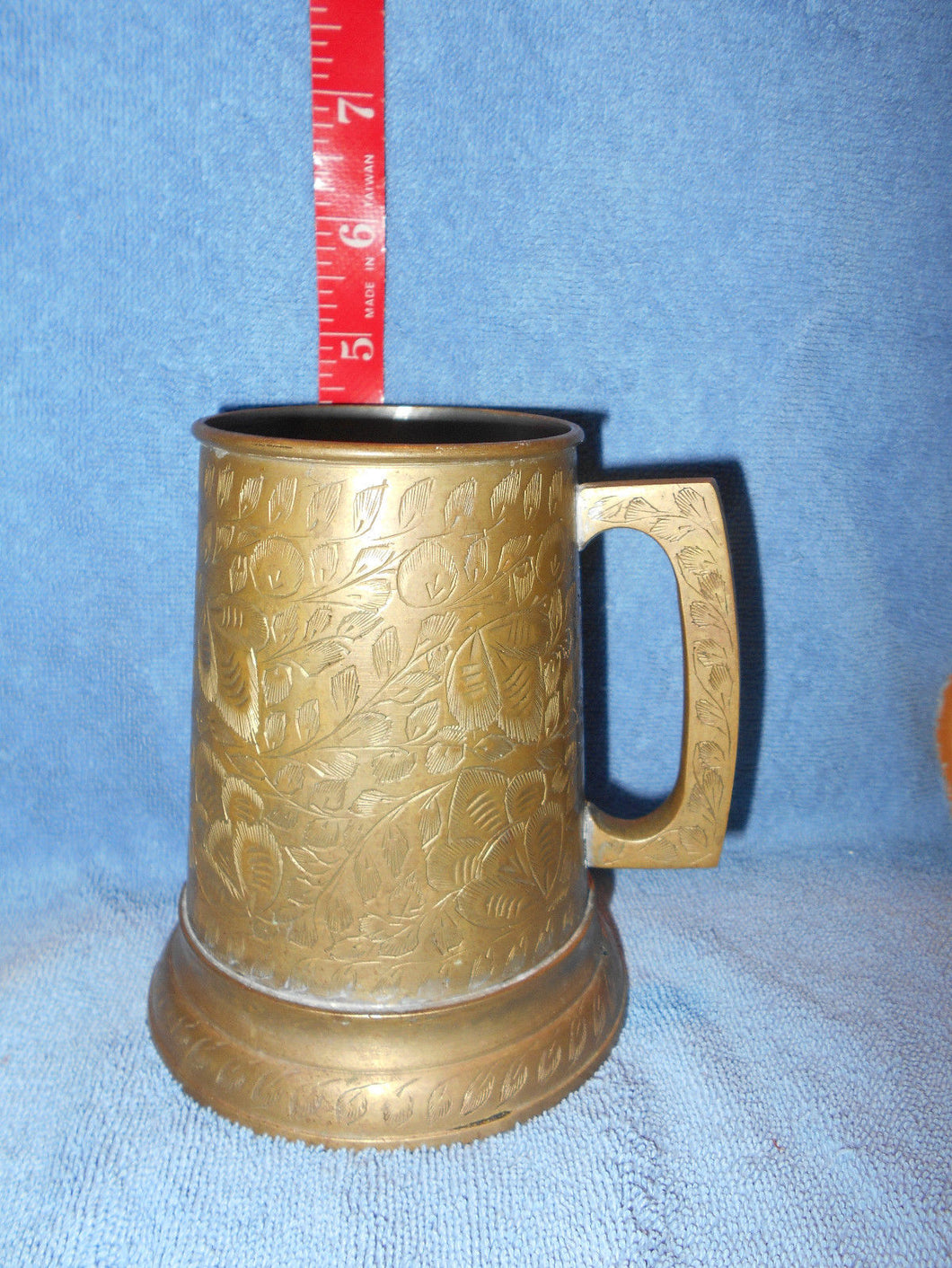 Vintage Etched Brass Stein (22)