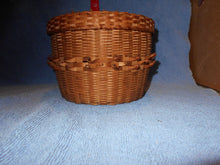 Vintage Splint Woven/Porcupine Twisted Lidded Basket (23)