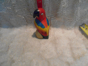 Vintage  Hand-Carved & Painted Parrot Figure #117