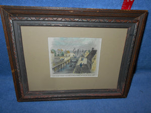 Antique Hand-Etched & Colored Picture "Graft" - Framed (534)