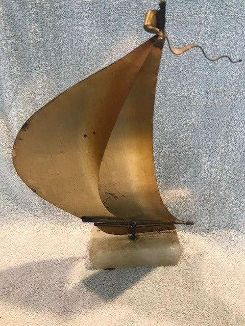 Vintage Demott Signed Boat Sculpture  #1129