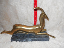 Vintage  Brass Laying Gazelle on Marble Base (14)