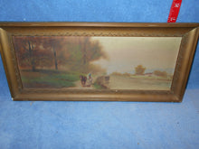 Vintage Oil on Board Painting "Long Ride Along The Canal" - Framed (527)