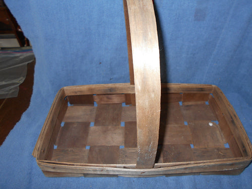 Vintage Bent-Wood Large Rectangular Basket 12 1/2