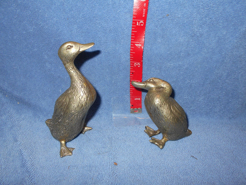 Vintage Pair of Brass Ducks 31