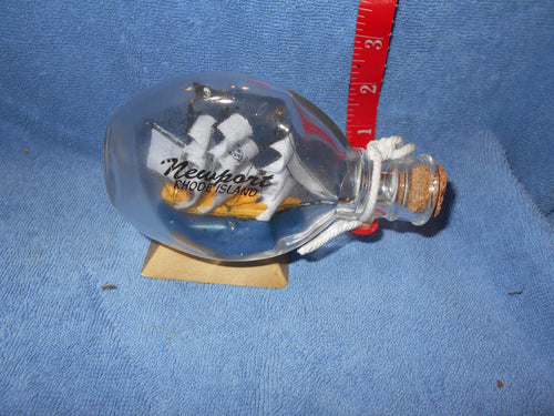 Vintage Newport Rhode Island Ship In A Bottle 4