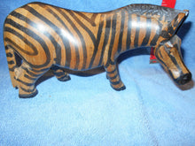 Vintage  Hand-Carved, Hand-Painted Wooden Zebra #106