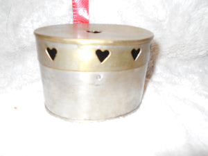 Vintage Brass on Silver, Lidded Trinket Box (826)